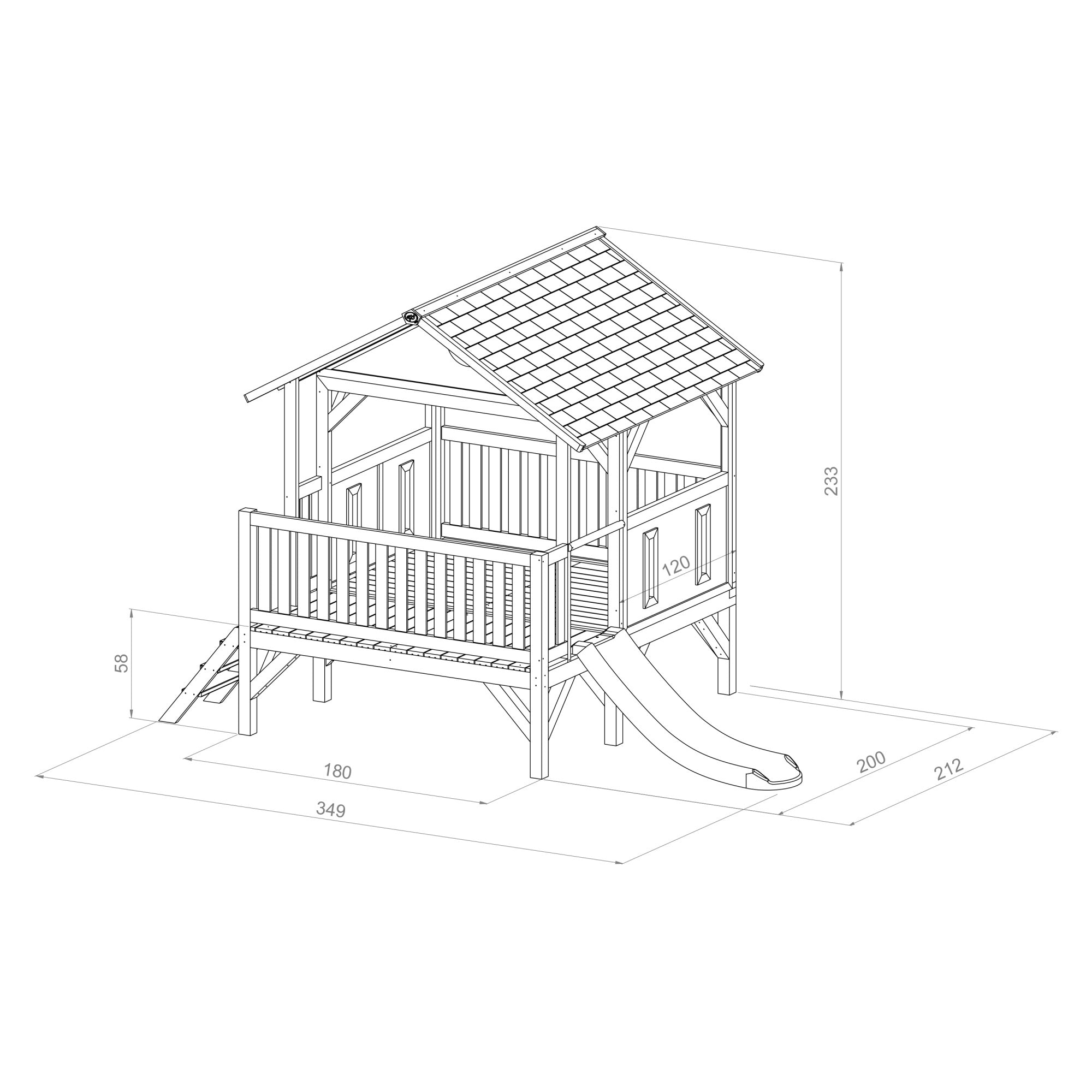 AXI Meeko PlayTower Bruin/groen incl rode glijbaan
