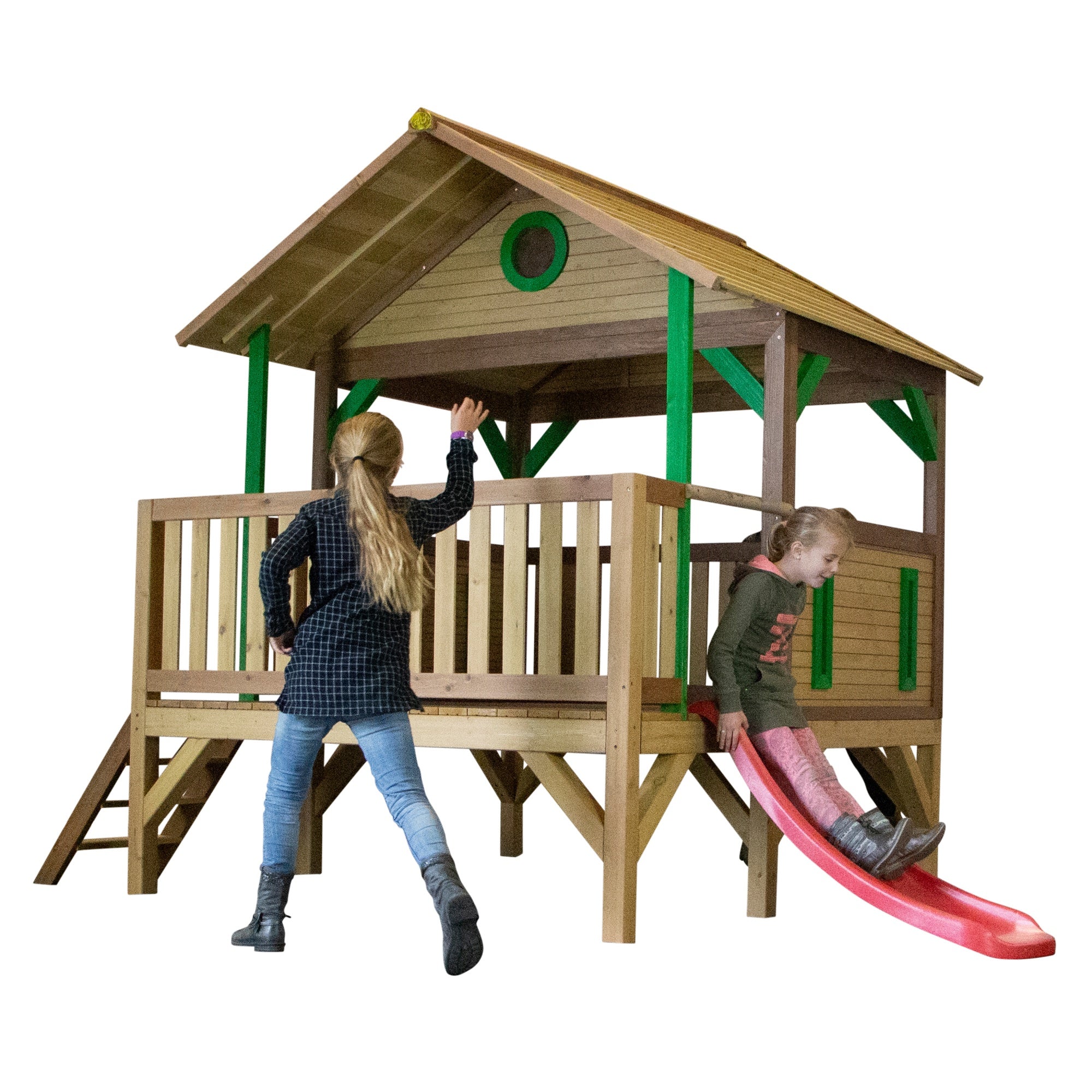 AXI Meeko PlayTower Bruin/groen incl rode glijbaan