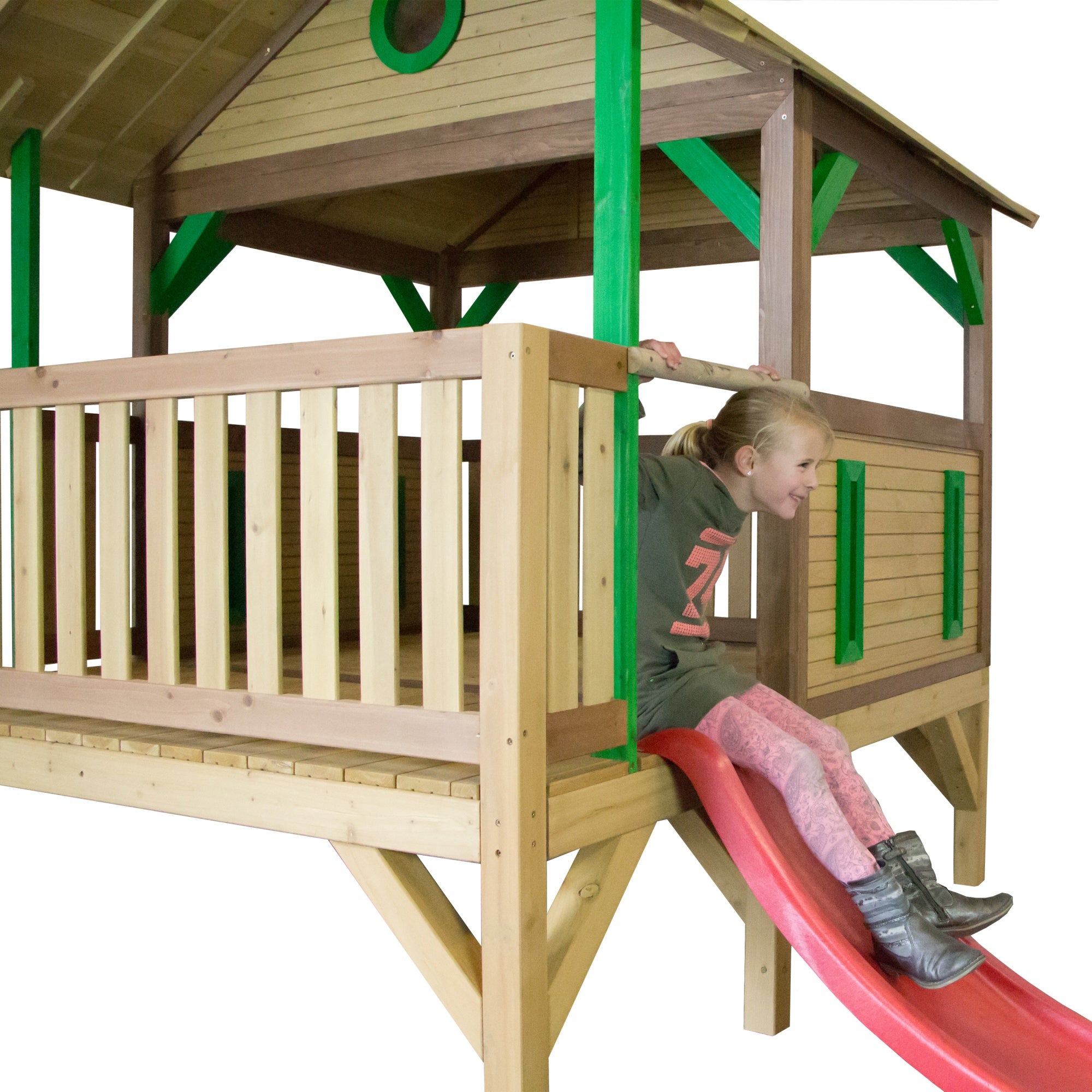 AXI Meeko PlayTower Bruin/groen incl rode glijbaan