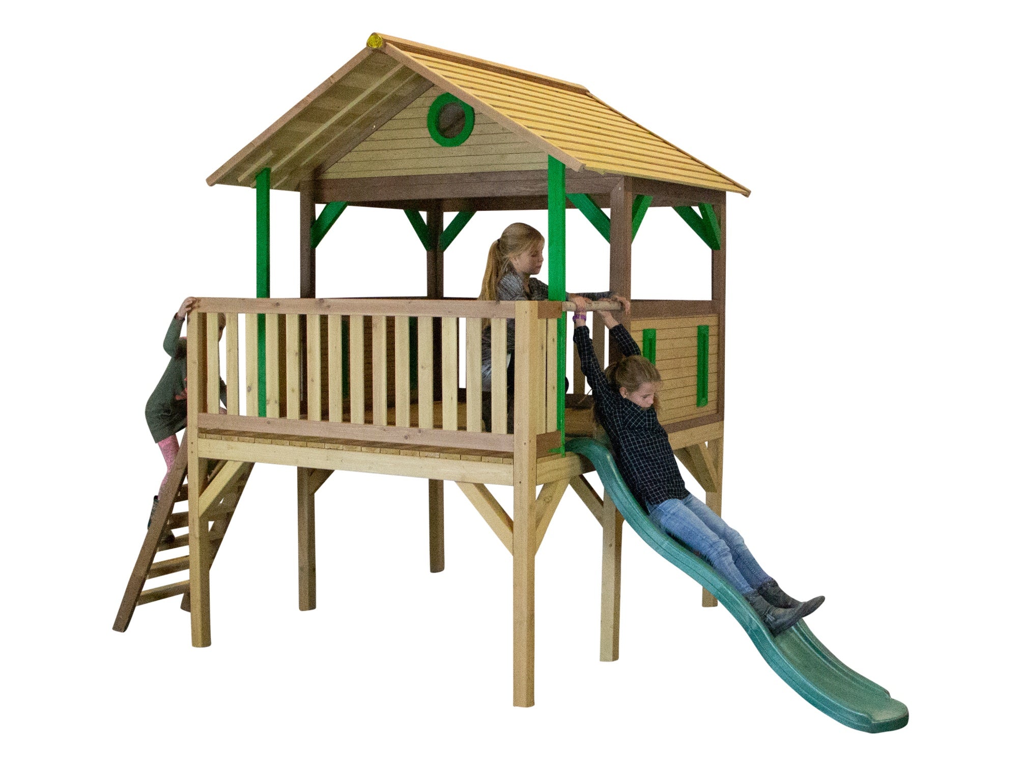 AXI Baloo PlayTower Bruin/groen incl groene glijbaan