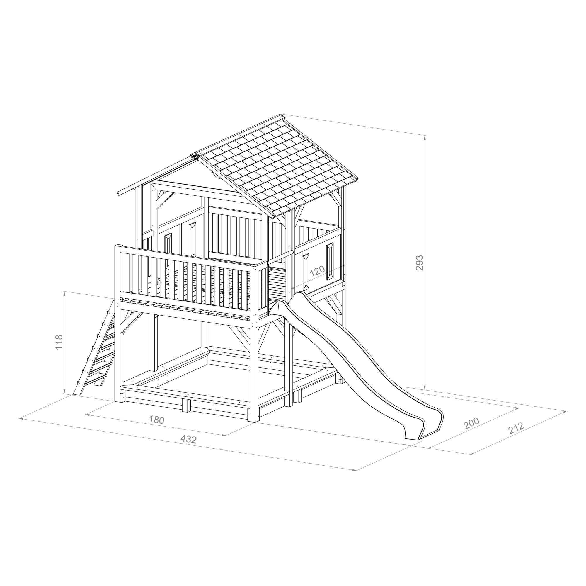 AXI Simba PlayTower Bruin/groen incl groene glijbaan