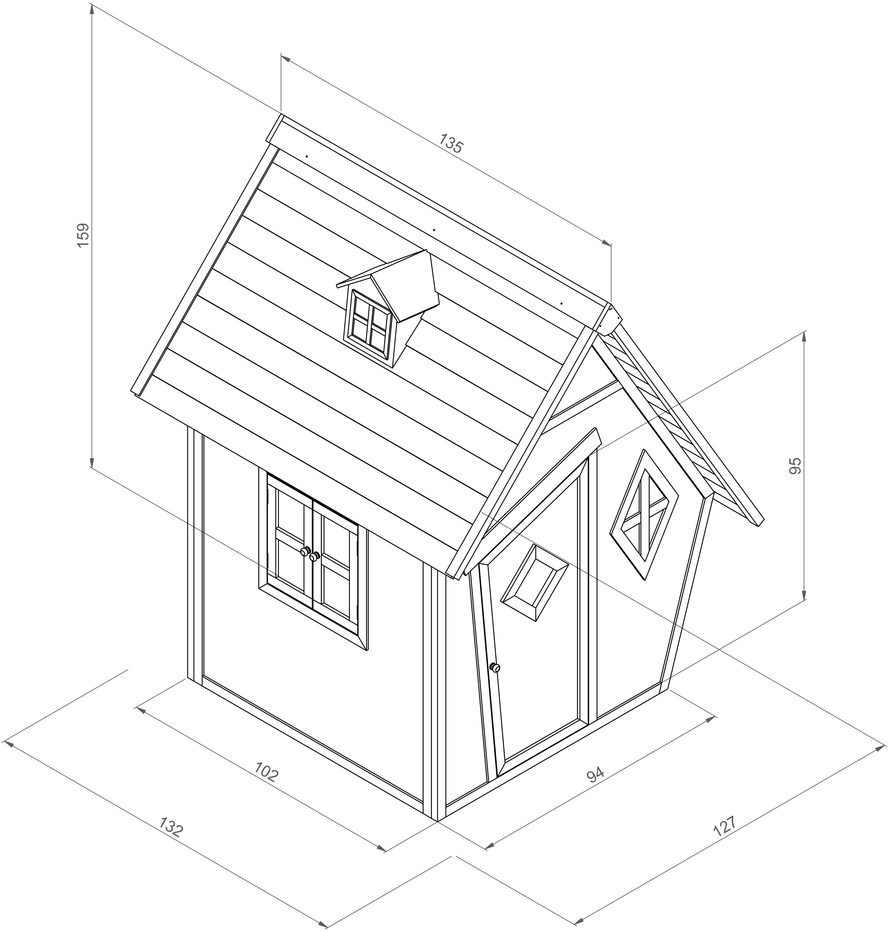 AXI Cabin Playhouse Grijs/Wit